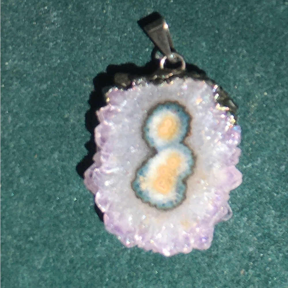 Amethyst Stalactite Slice Pendant (no chain)